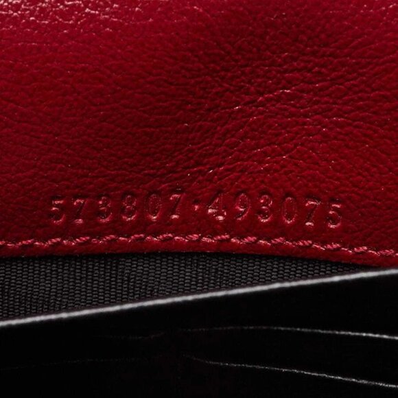 Gucci Black/Red Quilted Leather Marmont Torchon Mini Chain Wallet Clutch Bag - Picture 8 of 11